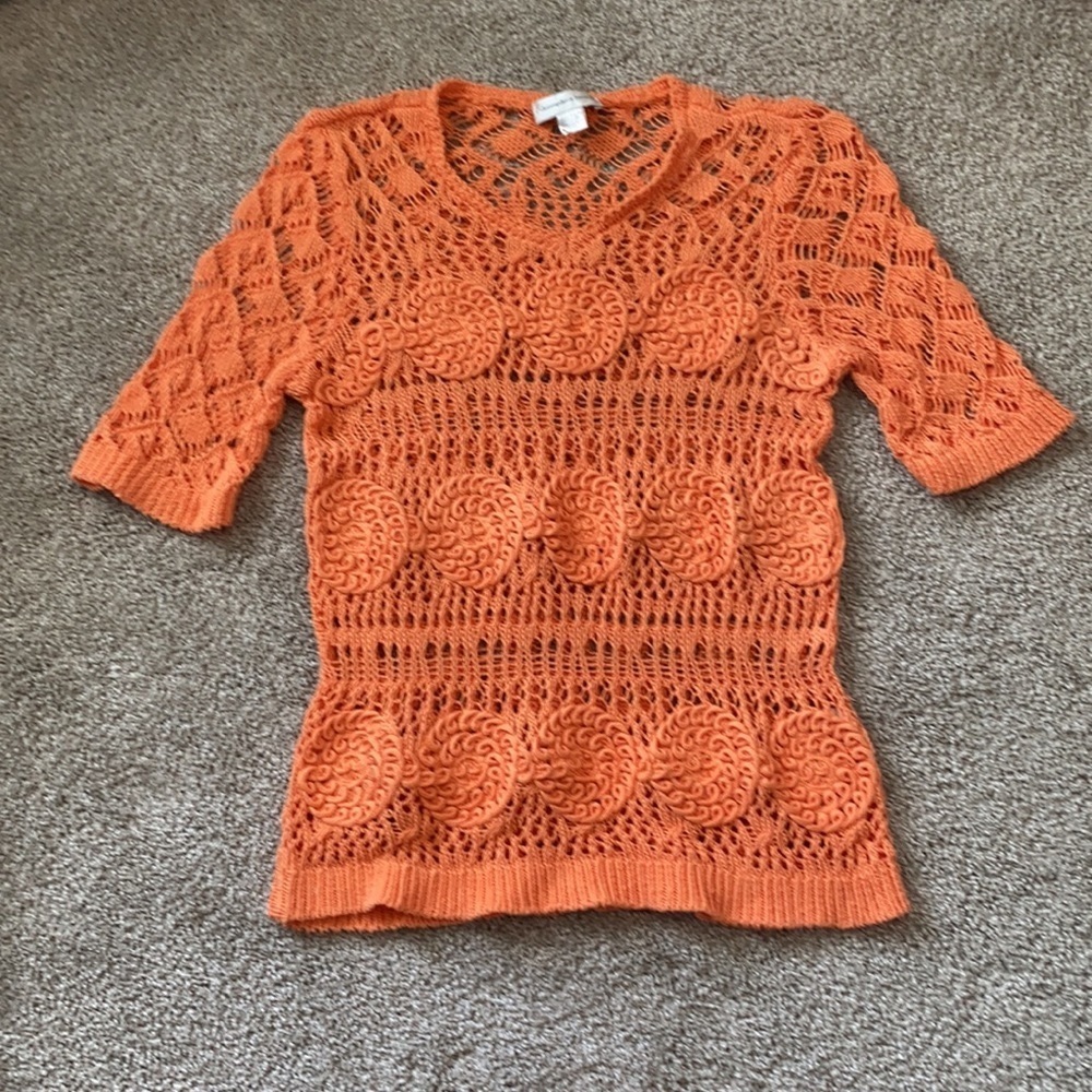 COPY - Christopher&Banks SZ S crocheted summer Sweater